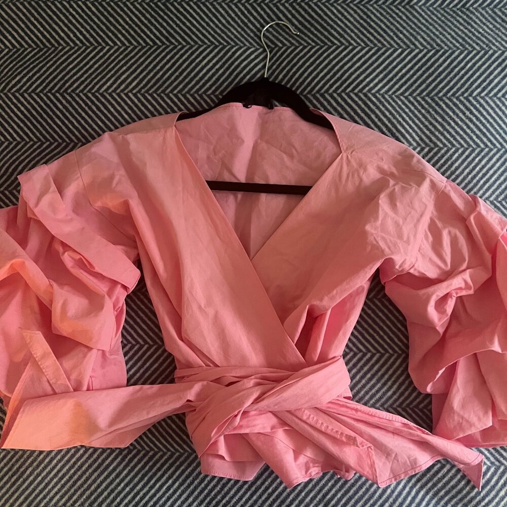 Maac London hull tie wrap shirt S in PINK